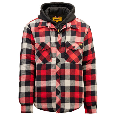 DEWALT JACKET VOZZO HOOD FLANNEL-RED