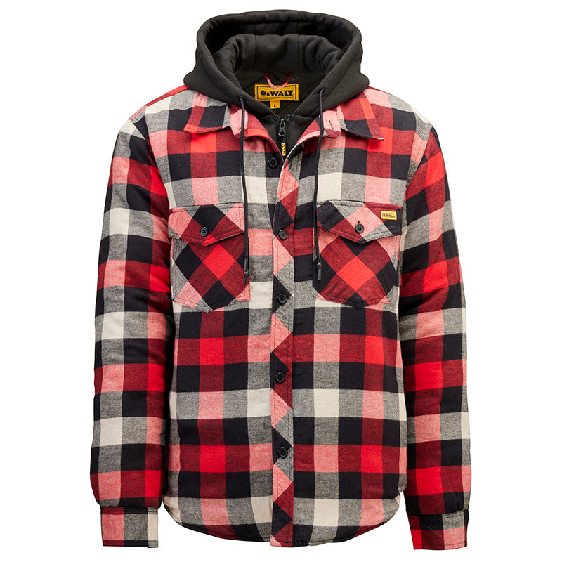 DEWALT JACKET VOZZO HOOD FLANNEL-RED