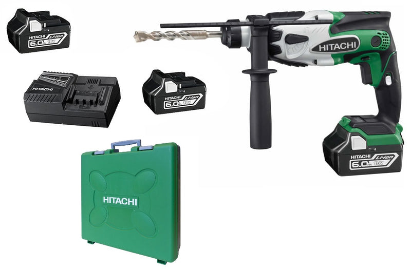 Hitachi DH18DSL(HX) 18V 6.0Ah Li-Ion Cordless Slide SDS Plus Rotary Hammer Combo Kit