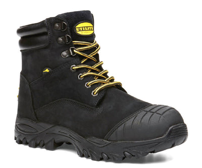 DIADORA Craze Lace Up Safety Boots With Zip-Black FU1948CT-black