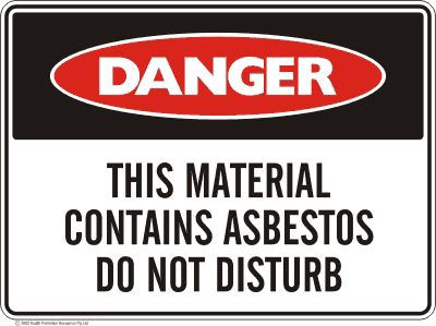 WARNING CONTAINS ASBESTOS SIGN S18-A