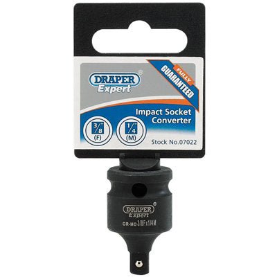 Draper Tools Expert 1/4(F) x 3/8(M) Impact Socket Converter DRA07021