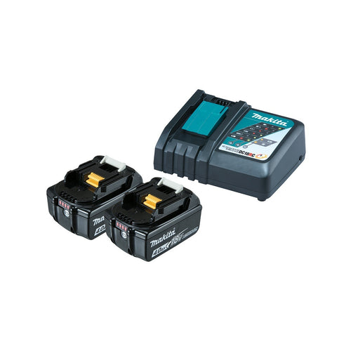 MAKITA 18V SINGLE PORT RAPID BATTERY CHARGER WITH 2 X 4.0AH BATTERIES