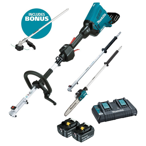 MAKITA 2 X 18V BRUSHLESS MULTI-FUNCTION POWERHEAD & POLE SAW KIT DUX60PSPT2