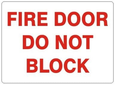 FIRE DOOR DO NOT BLOCK SIGN 35ESAV