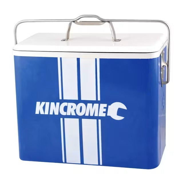 KINCROME GT RETRO COOLER 25L WHITE & BLUE
