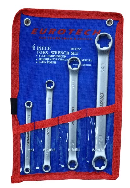 Eurotech Tools ET61880 4Pc Torx Double Ended Ring Spanner Set