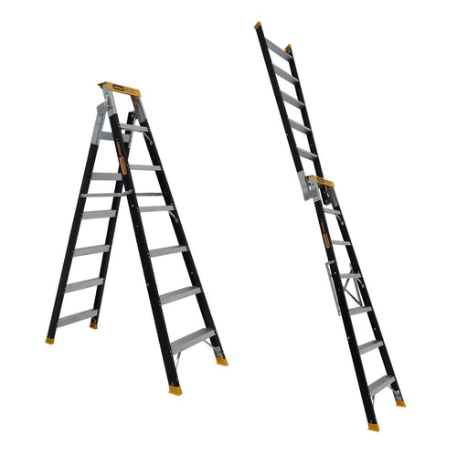 Gorilla PRO-LITE Dual Purpose 7 Step Fibreglass Ladder FDM007-PRO