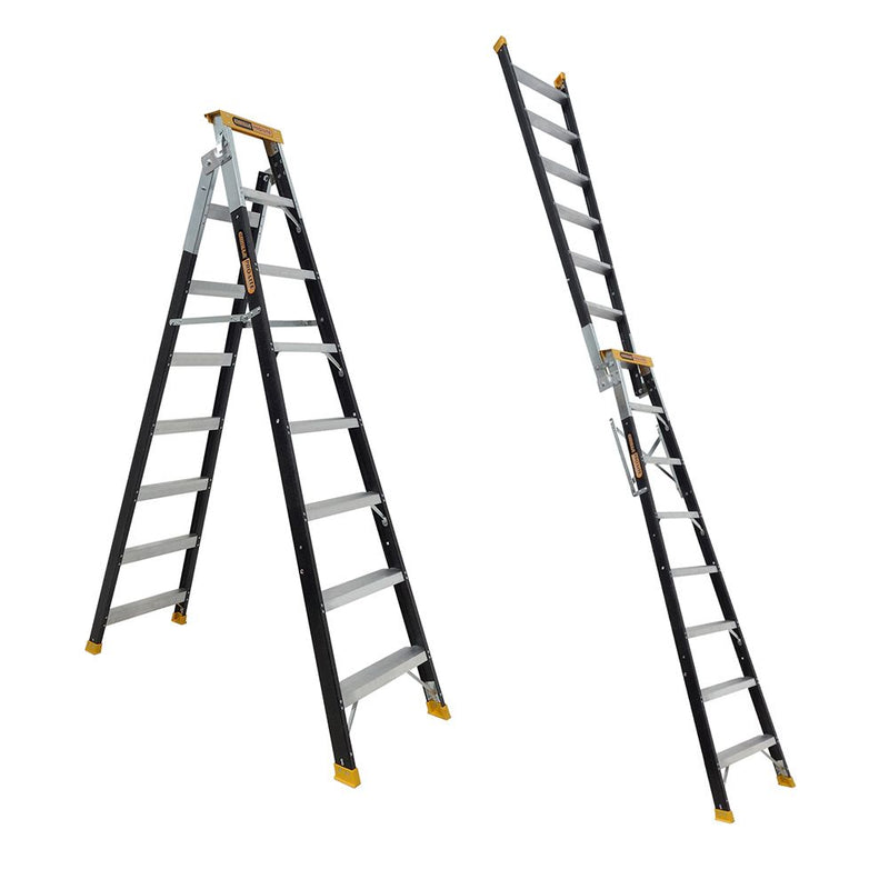 Gorilla PRO-LITE Dual Purpose 8 Step Fibreglass Ladder FDM008-PRO