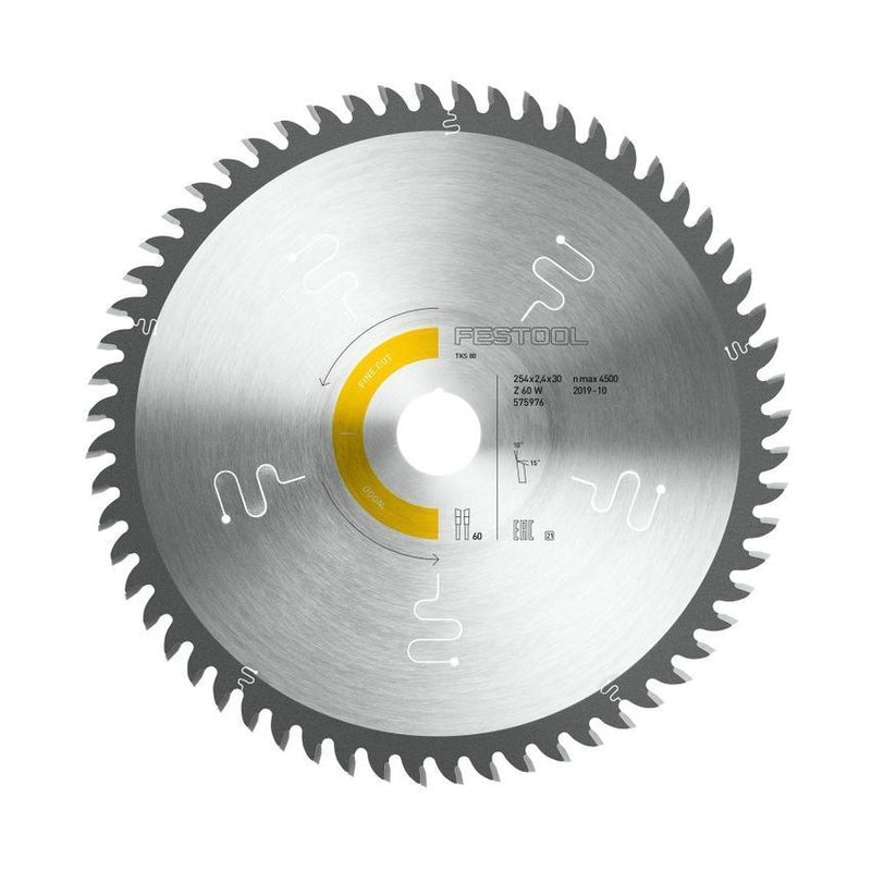 Festool 575976 Fine Tooth Saw Blade 254mm x 2.4mm x 30mm 60 Tooth