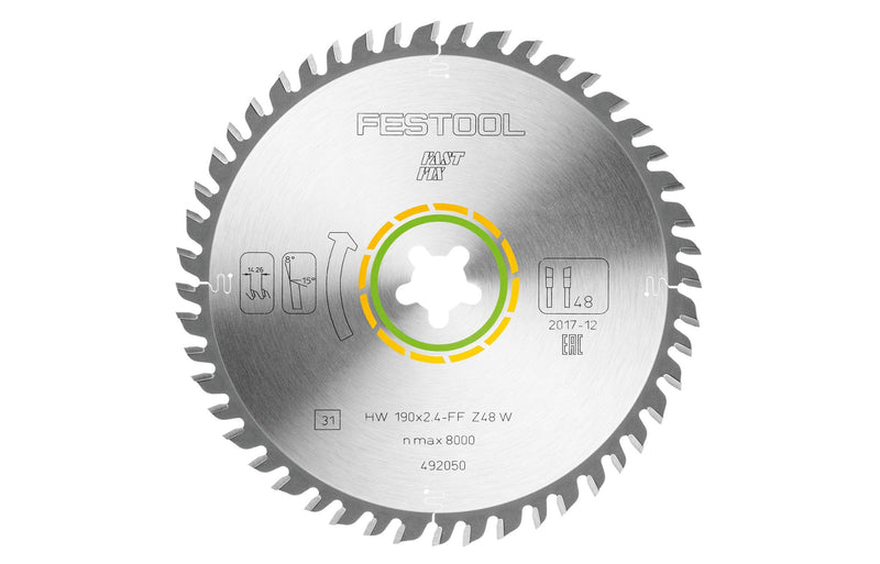 Festool 492050 Fine Tooth Saw Blade 190mm x 2.4mm x FastFix 48 Tooth