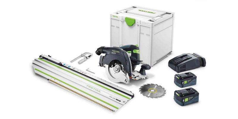 Festool 575463 HKC 55 18V 160mm Cordless Circular Saw 5.2Ah Bluetooth Set in Systainer with 420mm Cross Cut Rail