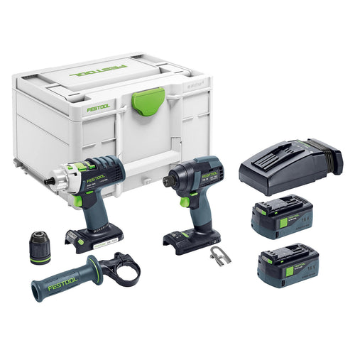 Festool 577657 TID/TPC 18V 2 Piece Impact Driver and 4 Speed Hammer Drill 4.0/5.0Ah Set in Systainer - Replaces 576999