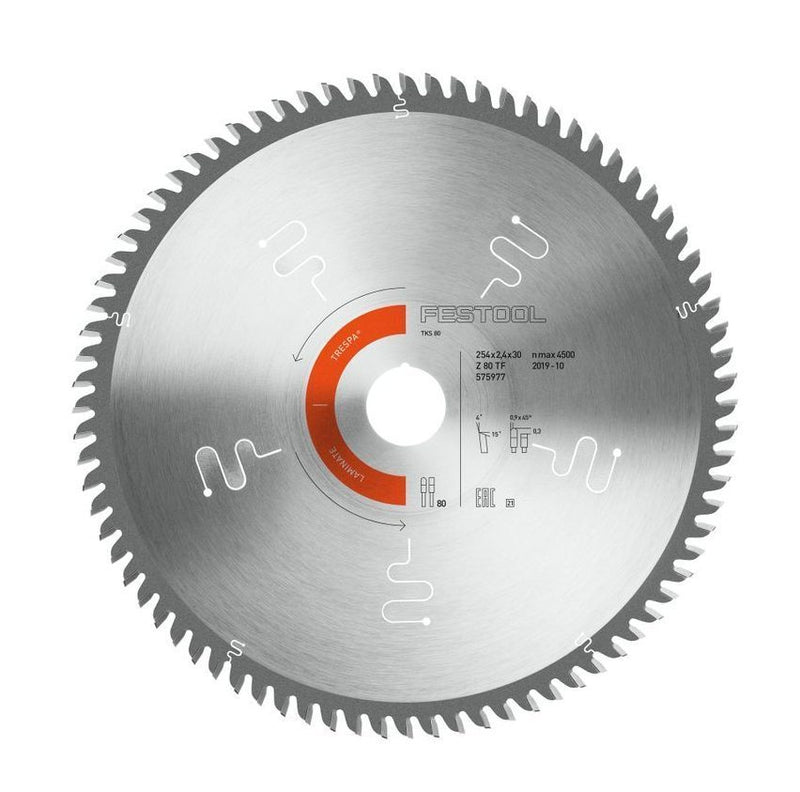 Festool 575977 Laminate Saw Blade 254mm x2.4mm x 30mm 80 Tooth