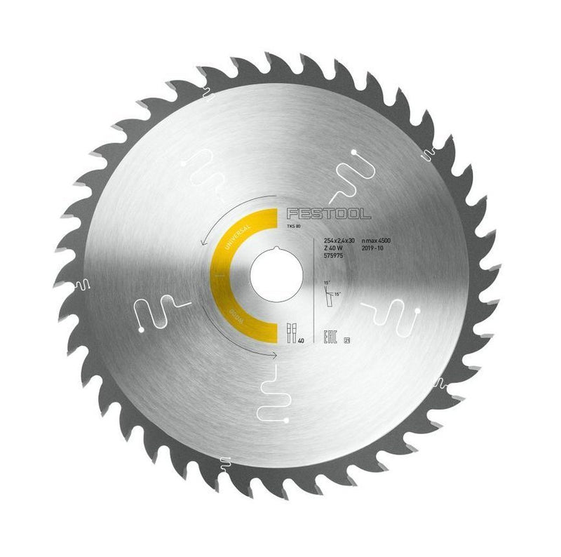 Festool 575975 Universal Saw Blade 254mm x 2.4mm x30mm 40 Tooth