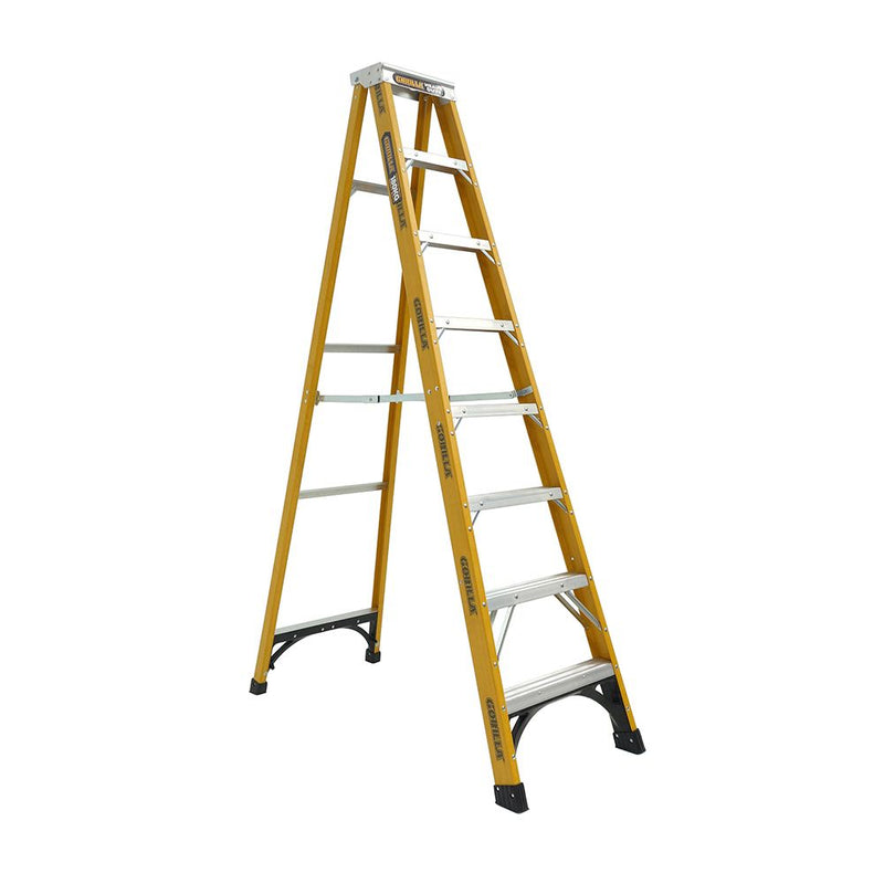 Gorilla Heavy Duty 180Kg Single Sided A-Frame Fibreglass Ladder (2.4m) FM008-HD