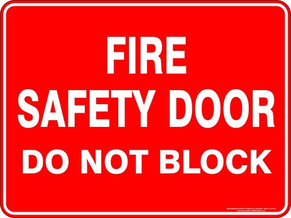 FIRE DOOR DO NOT BLOCK SIGN 35EP