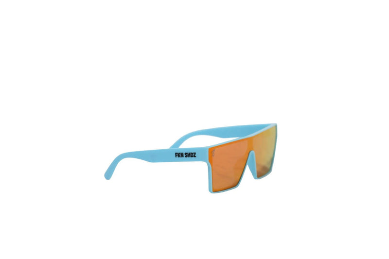 FKN SHDZ X PUMPLIFE SUNGLASSES-LIGHT BLUE / ORANGE RED LENS