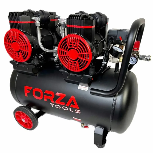 Forza Tools 2900W (2x 1450W) 50L Oil Free Trade Portable Air Compressor-FT290050