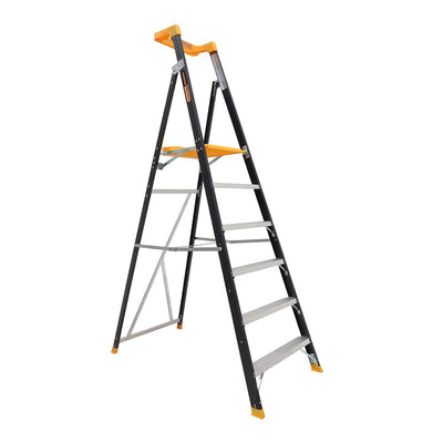 Gorilla FPL006-PRO Platform ladder 6 Step (1.74m) Pro-Lite Fibreglass 150kg Industrial