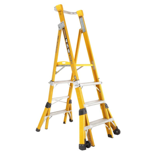 Gorilla FPL0406-I Adjustable height platform ladder 1.5-1.8 (4-5-6ft) Fibreglass 150kg Industrial