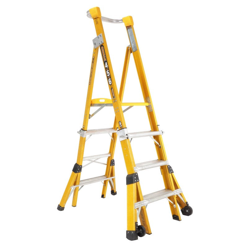 Gorilla FPL0406-I Adjustable height platform ladder 1.5-1.8 (4-5-6ft) Fibreglass 150kg Industrial