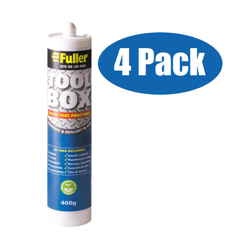 FULLER Tool Box 400g Multipurpose Interior/Exterior Polymer Adhesive & Sealant in 1-Grey-4Pack 7029774250 x 4
