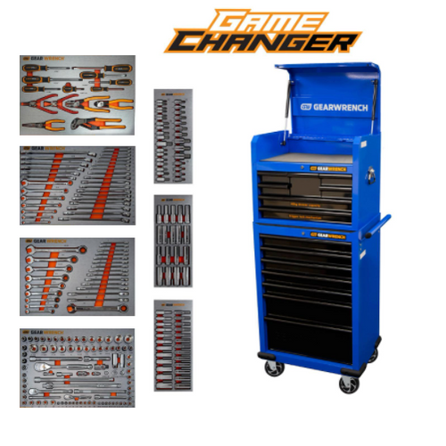 GEARWRENCH 26" 14Drw Tool Chest & Trolley Roller Cabinet Combo With BONUS 234pce Tool Kit 33333-Game Changer Limited Edition-FDD