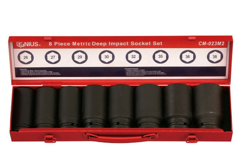 Genius  3/4" Drive 8pce Deep Impact Socket Set-Metric