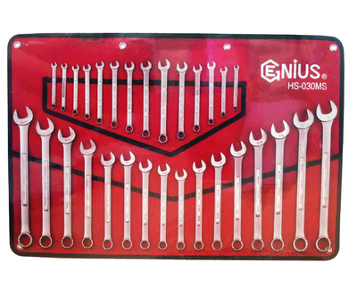 GENIUS Combination Ring & Open End Spanner Set-30pce HS030MS