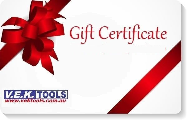 VEK TOOLS E-Voucher Gift Voucher Certificate