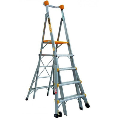 Gorilla PL0508-HD Adjustable height platform ladder 1.5-1.8-2.1-2.4m (5-6-7-8ft) Alum. Heavy Duty 180kg Industrial