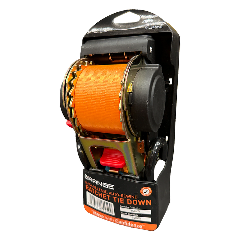 GRANGE Quick Release Ratchet Tie Down Strap-50mm x 4.5m