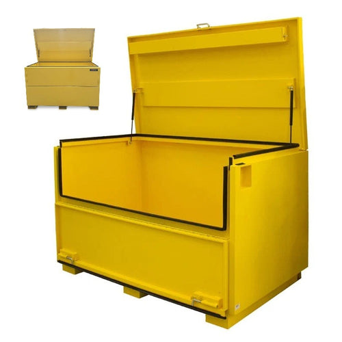 Grip 29298 1568mm x 918mm x 1000mm Yellow Top & Front Opening Steel Jobsite Site Box -JTD