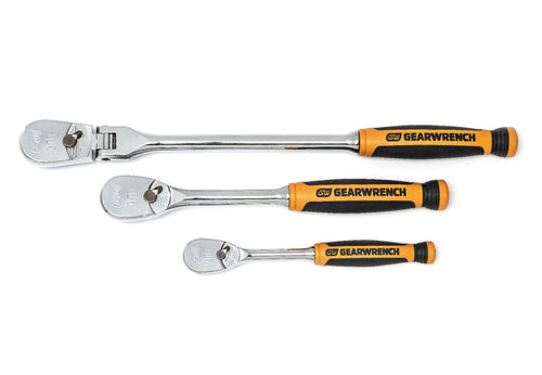 GEARWRENCH 3 PC. 1/4" & 3/8" DRIVE 90-TOOTH DUAL MATERIAL TEARDROP RATCHET SET 81203T