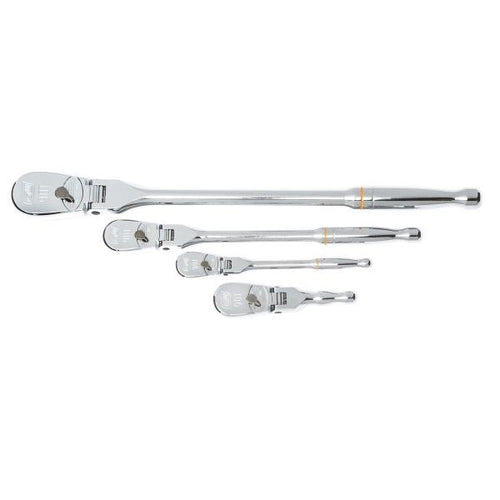 GEARWRENCH 4 PC. 1/4", 3/8" & 1/2" DRIVE 90-TOOTH FLEX HEAD TEARDROP RATCHET SET 81230T-BD