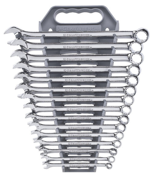GEARWRENCH 15Pc. Long Pattern Combination Non-Ratcheting Wrench Set Metric  81902