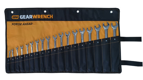 GEARWRENCH 18 PC 12 POINT METRIC LONG PATTERN COMBINATION WRENCH SET ROLL 81920R