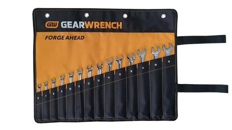GEARWRENCH 14 PC 12 POINT LONG PATTERN METRIC COMBINATION WRENCH SET ROLL 81936