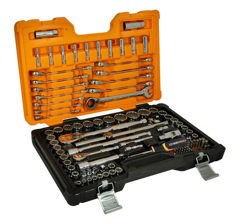 GEARWRENCH 111 PC METRIC/SAE SOCKET SET & REVERSIBLE METRIC RATCHETING WRENCHES 83069
