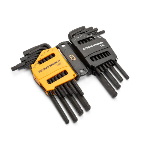 GEARWRENCH 26PC SAE/METRIC BALL END HEX KEY SET 83505