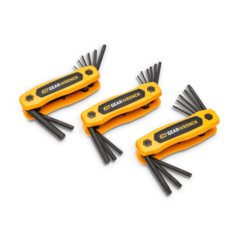 GEARWRENCH 25PC SAE/METRIC TORX FOLDING HEX KEY SET 83512