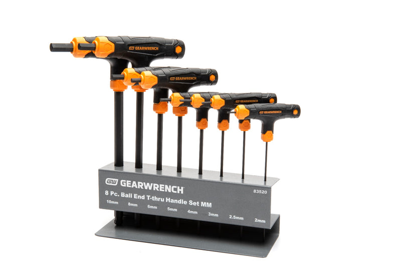 GEARWRENCH 8PC METRIC T HANDLE BALL END HEX KEY SET 83520