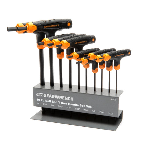 GEARWRENCH 10PC SAE T HANDLE BALL END HEX KEY SET 83523