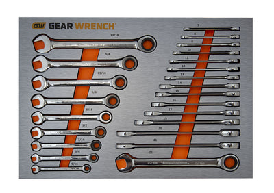GEARWRENCH 24 PC RATCHETING WRENCH METRIC & SAE SET IN EVA 83990