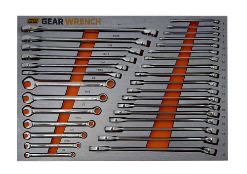 GEARWRENCH 31 PC COMBINATION LONG PATTERN WRENCH METRIC/SAE SET IN EVA TRAY 83991