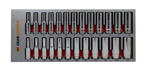 GEARWRENCH 25 PC 3/8" DRIVE 6 PT DEEP SOCKET METRIC & SAE SET IN EVA 83996