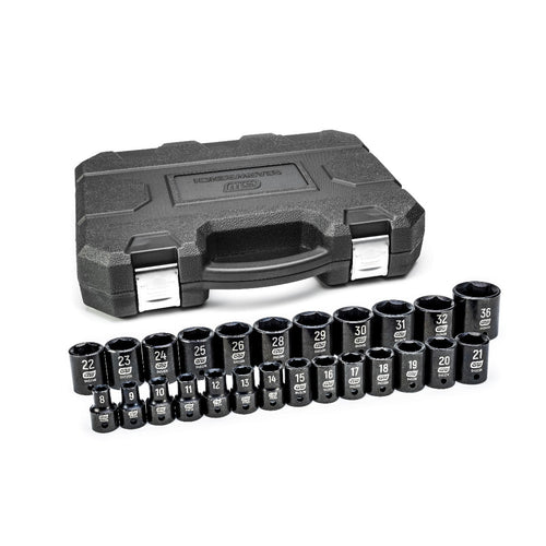GEARWRENCH 25 PC. 1/2" DRIVE 6 POINT STANDARD IMPACT METRIC SOCKET SET 84933N
