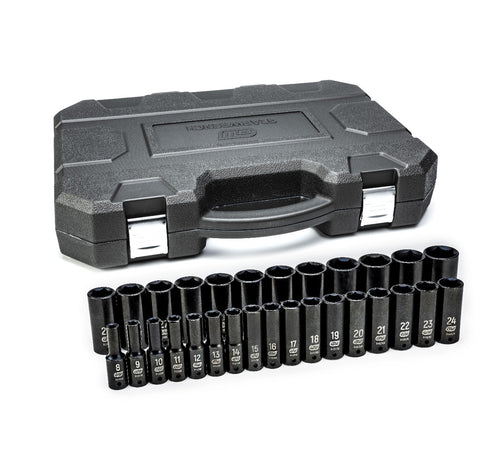 GEARWRENCH 29 PC. 1/2" DRIVE 6 POINT DEEP IMPACT METRIC SOCKET SET 84935N