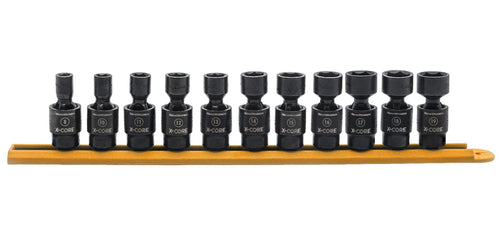 GEARWRENCH 11 PC. 3/8" DRIVE 6 POINT STANDARD X-CORE PINLESS UNIVERSAL IMPACT METRIC SOCKET SET 84975